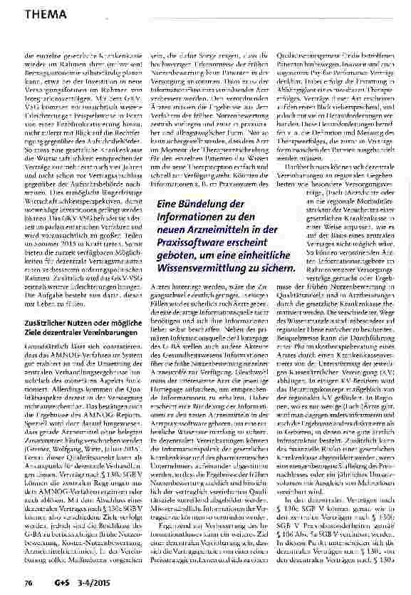Vorschauseite 3: Neue Arzneimittel: Zentrale Erstattungsbetragsverhandlungen versus dezentrale Vertragsabschlüsse-ein Update!