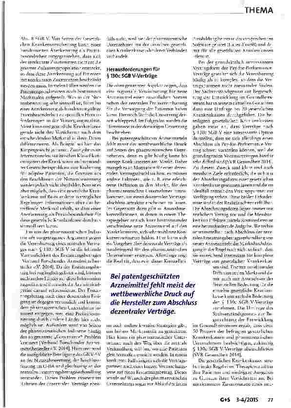 Vorschauseite 4: Neue Arzneimittel: Zentrale Erstattungsbetragsverhandlungen versus dezentrale Vertragsabschlüsse-ein Update!