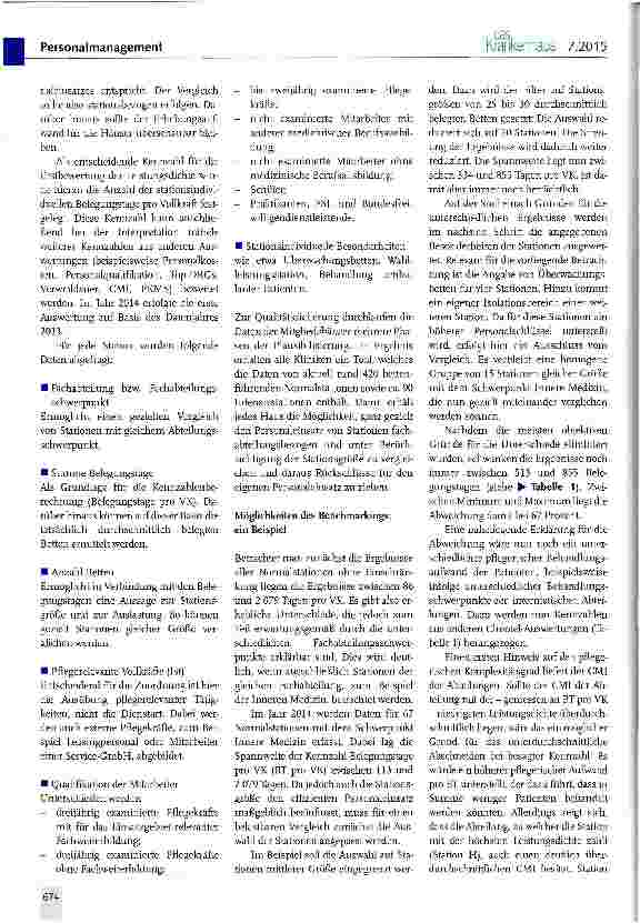 Vorschauseite 3: Benchmarking im Pflegedienst: Stationsbesetzung im Vergleich