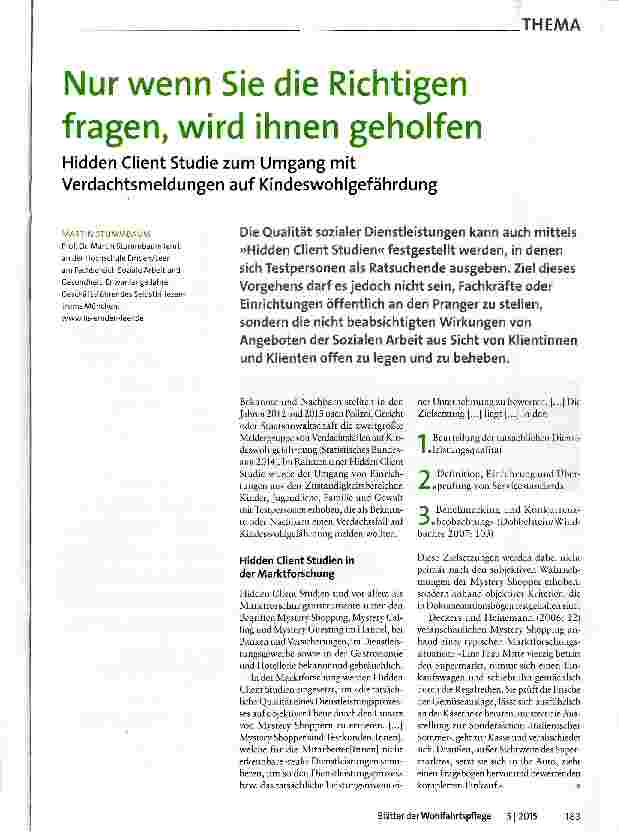 Vorschauseite 1: Nur wenn Sie die Richtigen fragen, wird ihnen geholfen