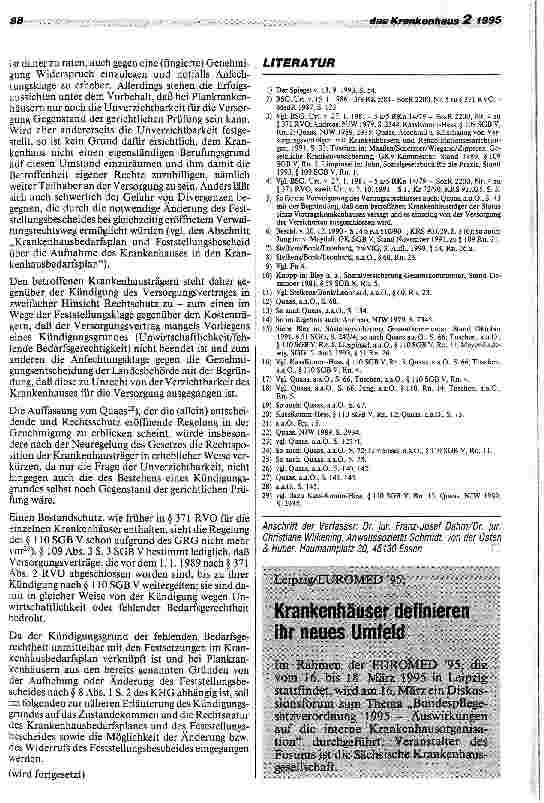 Vorschauseite 6: Rechtsfragen bei Abschluß u. Kündigung von Krankenhausversorgungsverträgenb sowie der Aufstellung von Krankenhausbedarfsplänen(I)