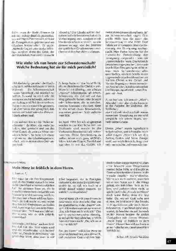 Vorschauseite 2: Die Bedeutung der Schwesternschaft für mich persönlich