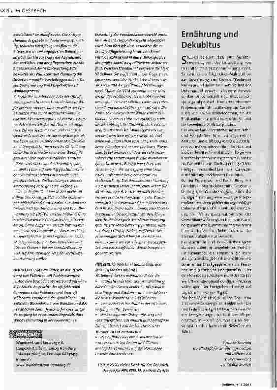 Vorschauseite 3: Aufbruchstimmung in der WundversorgungSpannende Arbeitsaufgaben für professionelle Pflegekräfte