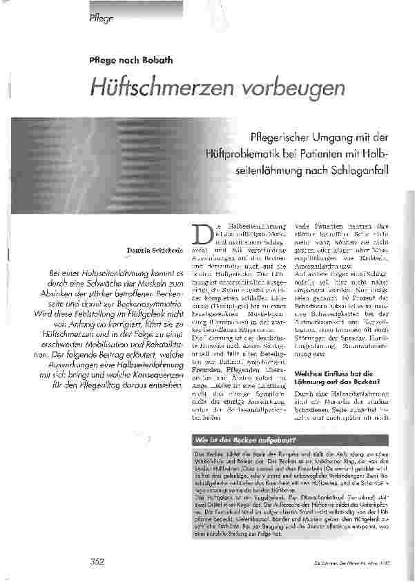 Vorschauseite 1: Hüftschmerzen vorbeugen