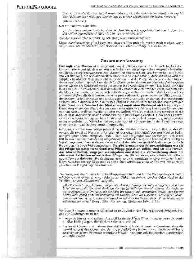 Vorschauseite 6: Zur Situation von Pflegeschülerinnen: Anspruch und Wirklichkeit