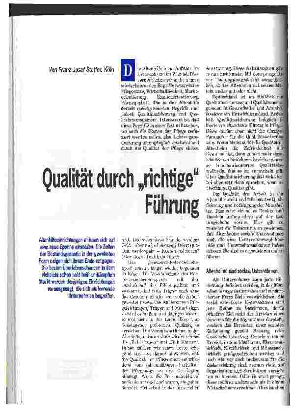 Vorschauseite 1: Qualität durch richtige Führung