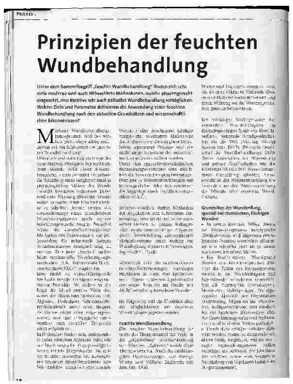 Vorschauseite 1: Prinzipien der feuchten Wundbehandlung