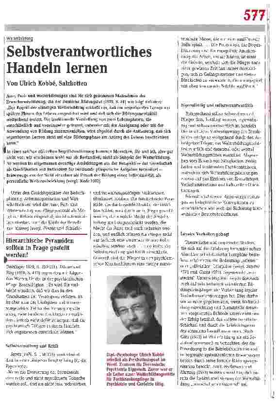 Vorschauseite 1: Selbstverantwortliches Handeln lernen Weiterbilung