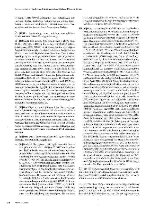 Vorschauseite 4: Änderungskündigung eines Chefarzt-Dienstvertrages
