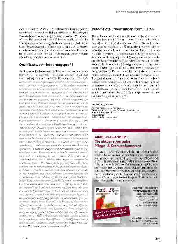 Vorschauseite 4: Belegarztstelle frei - BSG erlaubt qualifizierte Anforderungen