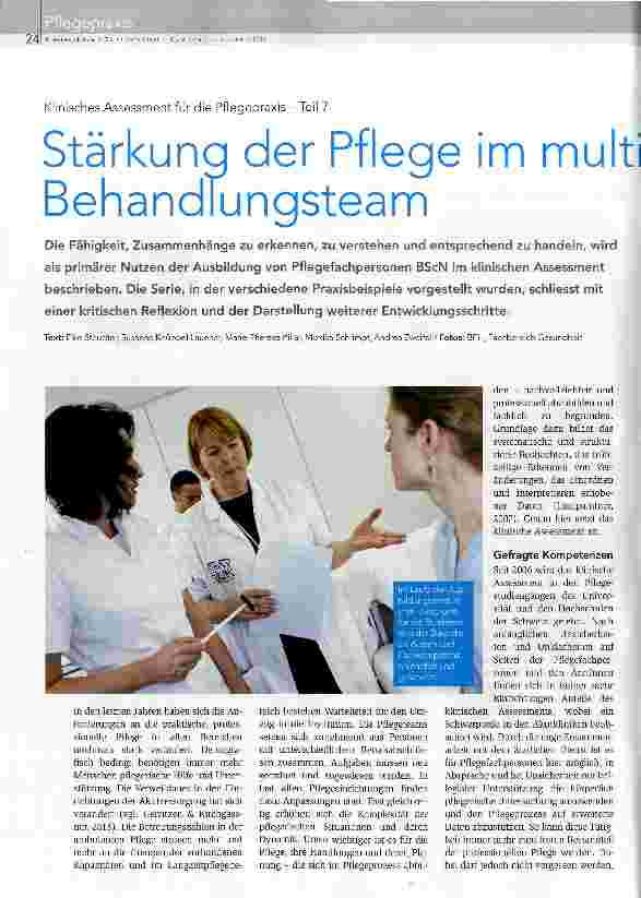 Vorschauseite 1: Klinisches Assessment für die Pflegepraxis - Teil 7 Stärkung der Pflege im multiprofessionellen Behandlungsteam