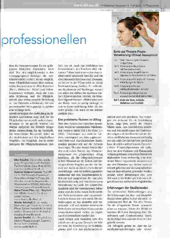 Vorschauseite 2: Klinisches Assessment für die Pflegepraxis - Teil 7 Stärkung der Pflege im multiprofessionellen Behandlungsteam