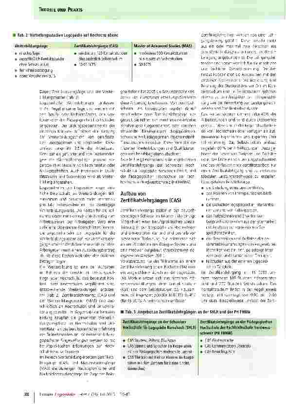 Vorschauseite 3: Berufsbegleitende Qualifizierung von Logopädinnen in der Schweiz
