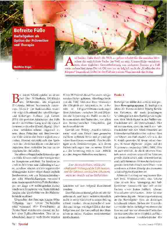 Vorschauseite 1: Barfußgehen als Option der Prävention und Therapie