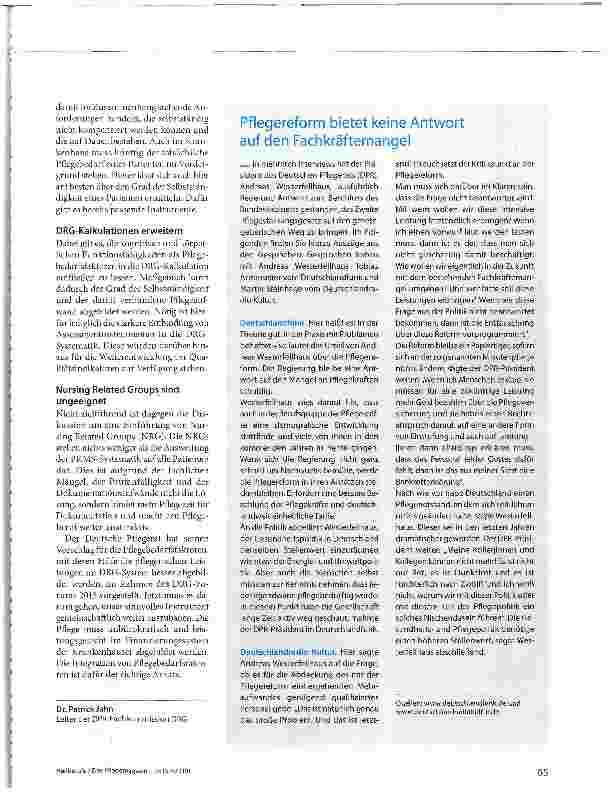 Vorschauseite 2: DRG: Pflegeaufwand ndlich adäquat abbilden