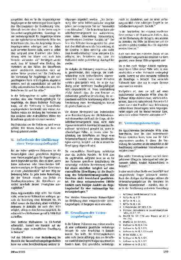 Vorschauseite 2: Überlegungen zur Vertretungsbefugnis für Angehörige