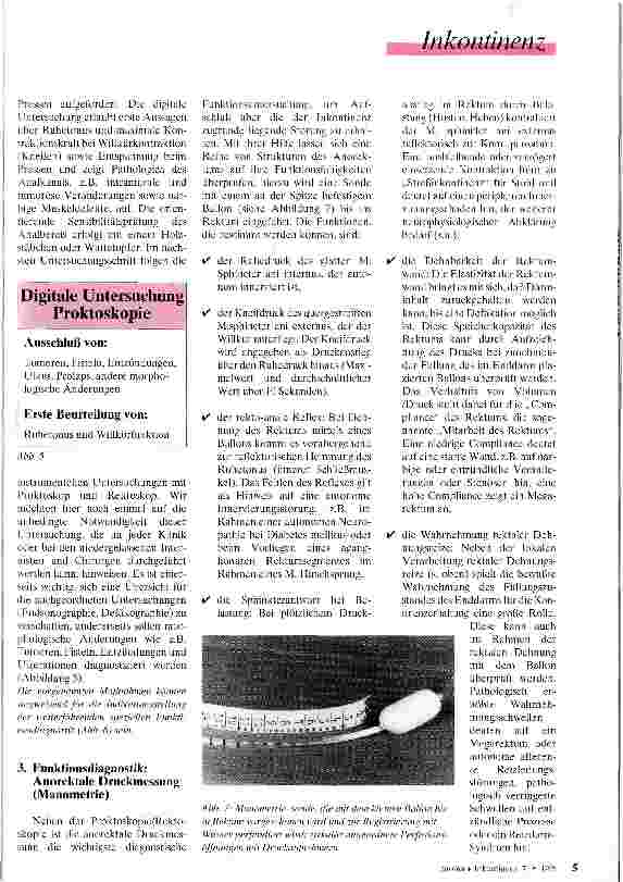 Vorschauseite 3: Stuhlinkontinenz - ein weit verbreitetes Problem Teil 1: Standarddiagnostik und spezielle Untersuchungsmethoden