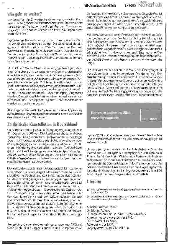 Vorschauseite 3: Änderung der EU-Arbeitszeitrichtlinie: Eile tut Not