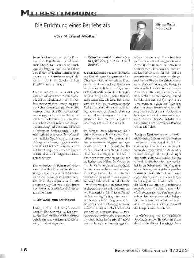 Vorschauseite 1: Die Errichtung eines Betriebsrats