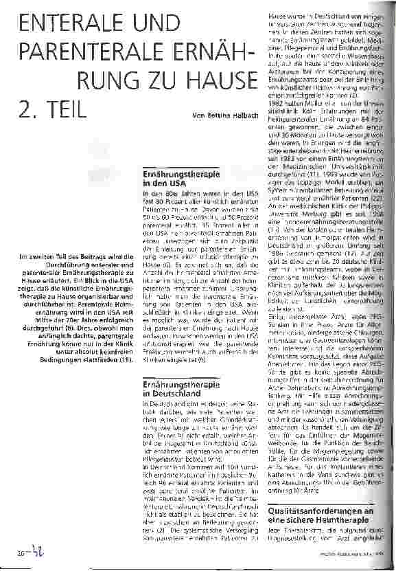 Vorschauseite 1: Enterale und parenterale Ernährung zu Hause 2. Teil