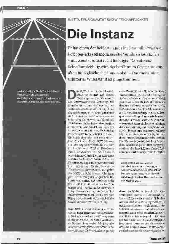Vorschauseite 1: Die Instanz