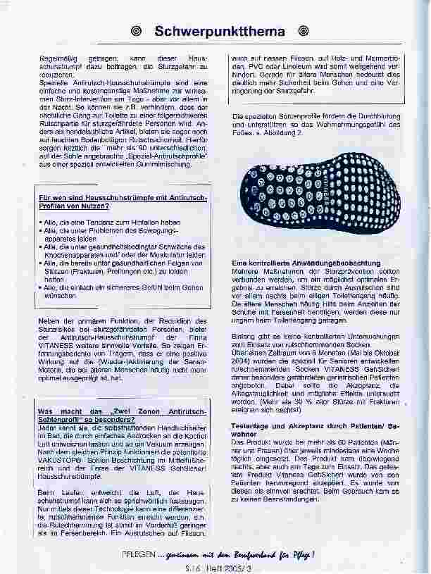 Vorschauseite 3: Hausschuhstrümpfe mit Antirutsch-Sohle -eine gleichermaßen sinnvolle wie wirksame Maßnahme in der aktiven Sturzprävention!
