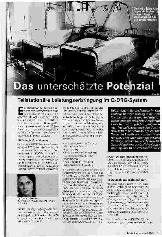 Vorschauseite 1: Das unterschätzte Potenzial. Teilstationäre Leistungserbringung im G-DRG-System