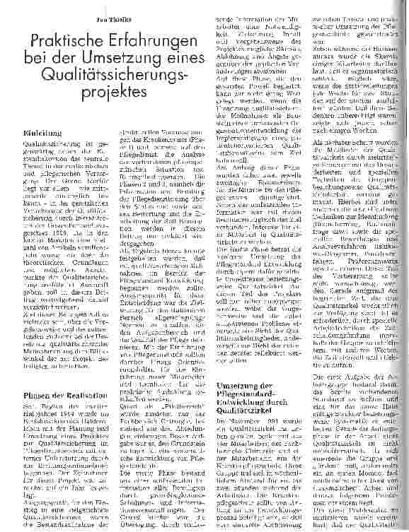 Vorschauseite 1: Praktische Erfahrungen bei der Umsetzung eines Qualitätssicherungsprojektes
