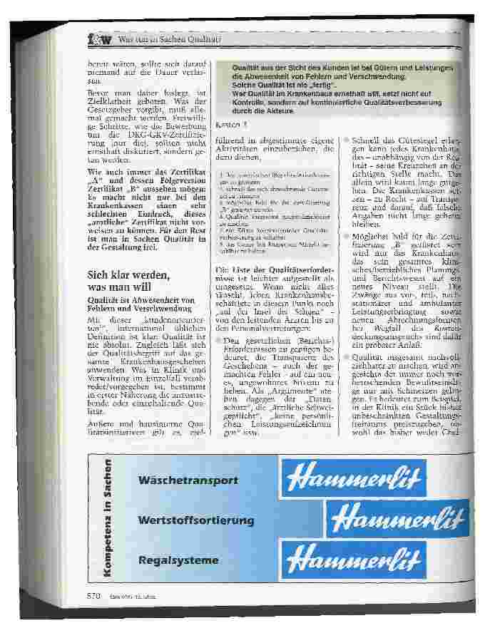 Vorschauseite 3: Was tun in Sachen Qualität?