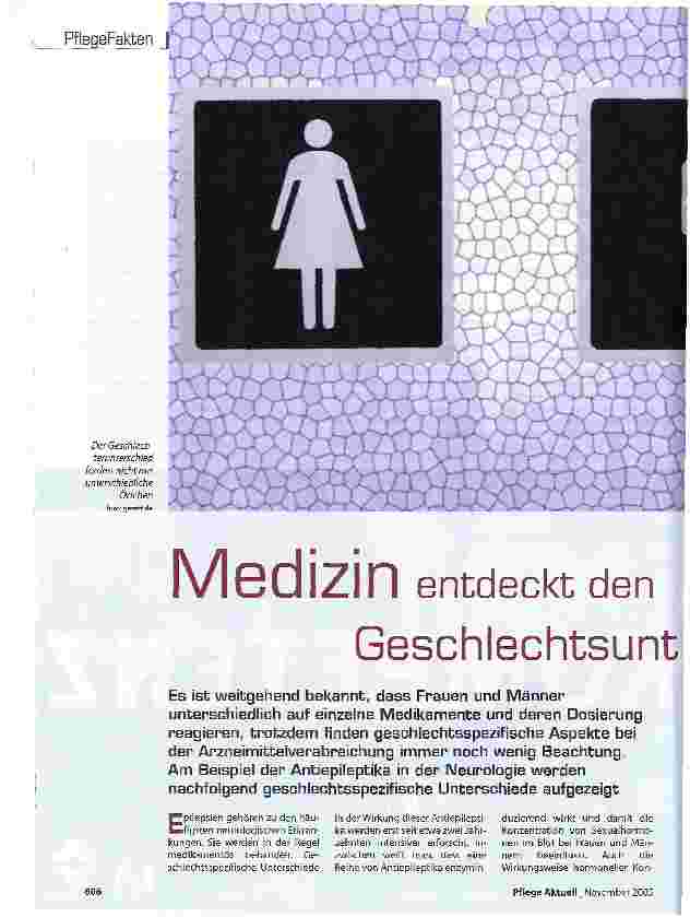 Vorschauseite 1: Medizin entdeckt den Geschlechtsunterschied