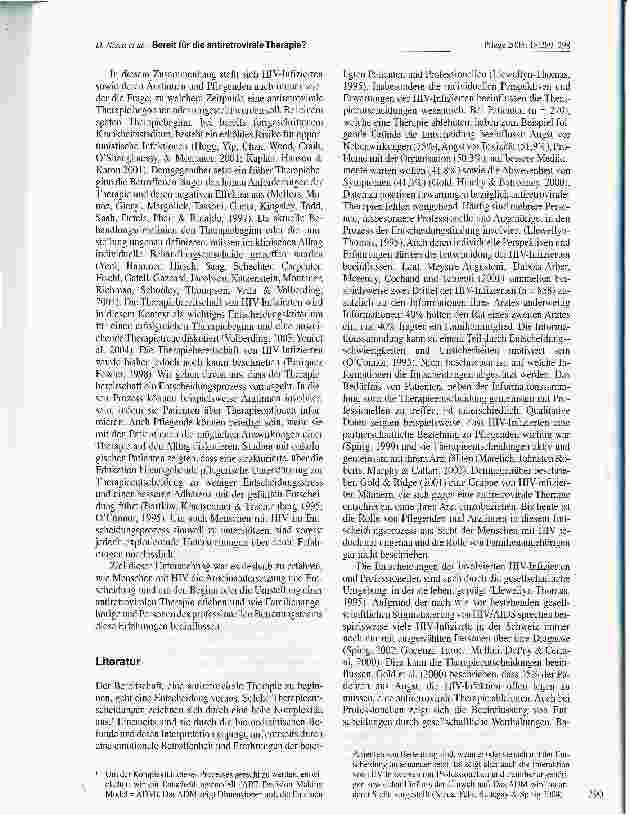 Vorschauseite 2: Bereit für die antiretrovirale Therapie? Die Entscheidungsfindung aus Sicht von HlV-Infizierten