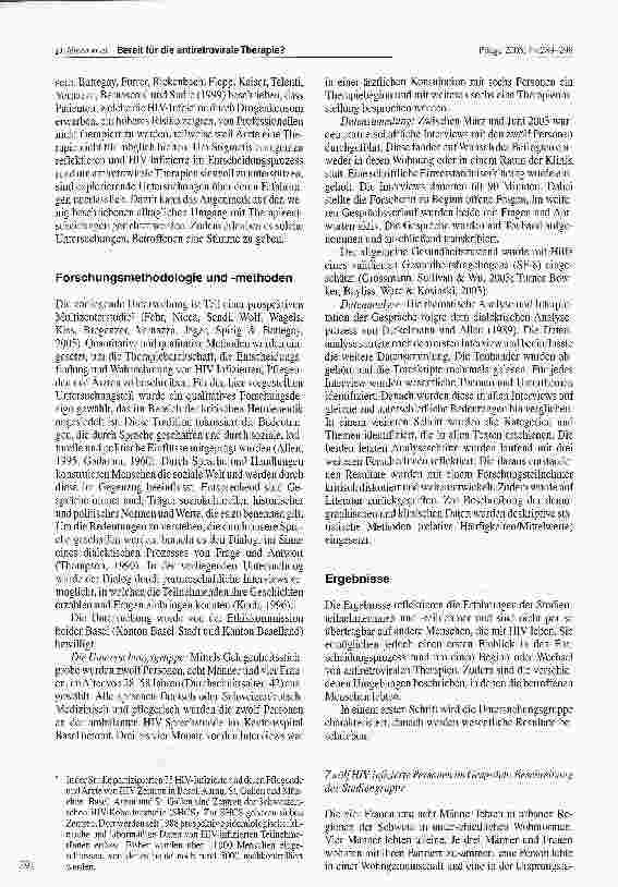 Vorschauseite 3: Bereit für die antiretrovirale Therapie? Die Entscheidungsfindung aus Sicht von HlV-Infizierten