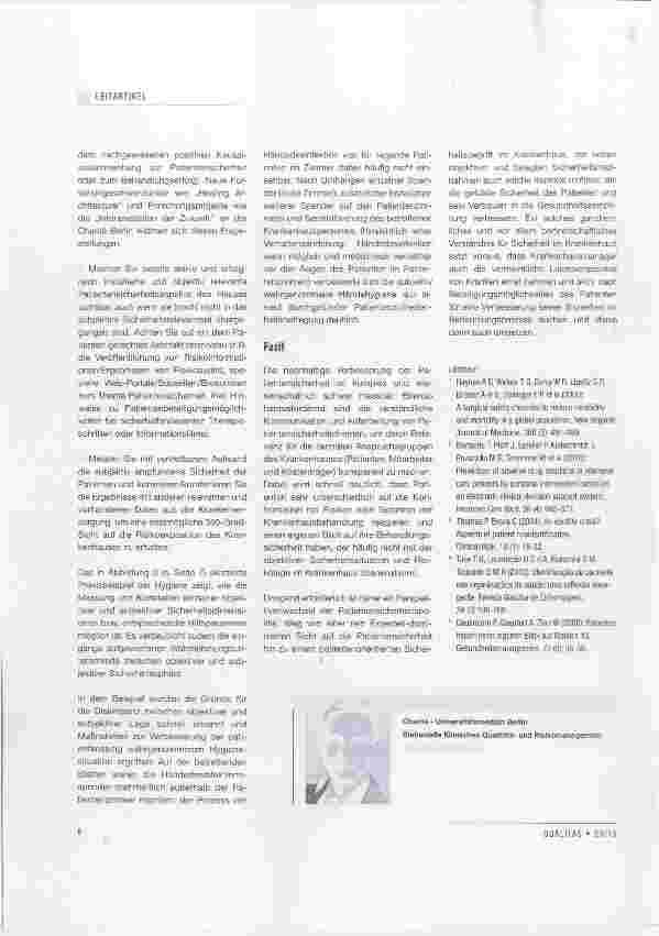Vorschauseite 5: Patientensicherheit zwischen Evidenz und Wahrnehmung