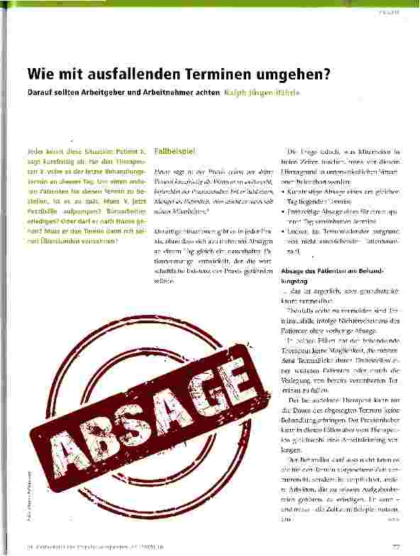 Vorschauseite 1: Wie mit ausfallenden Terminen umgehen?