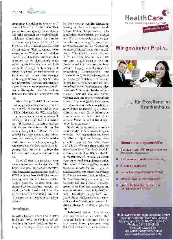 Vorschauseite 2: Werbung mit einem kostenlosen Fahrdienst für Patienten