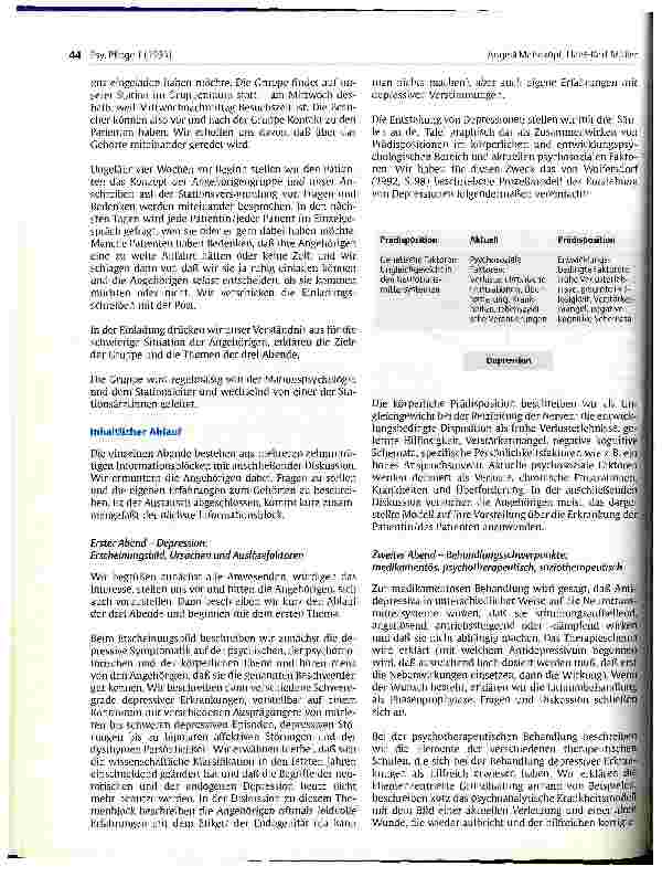 Vorschauseite 2: Informationszentrierte Angehörigengruppe bei depressiven Erkrankungen