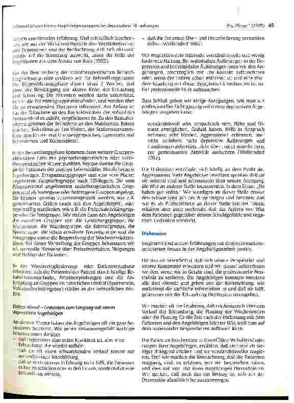 Vorschauseite 3: Informationszentrierte Angehörigengruppe bei depressiven Erkrankungen