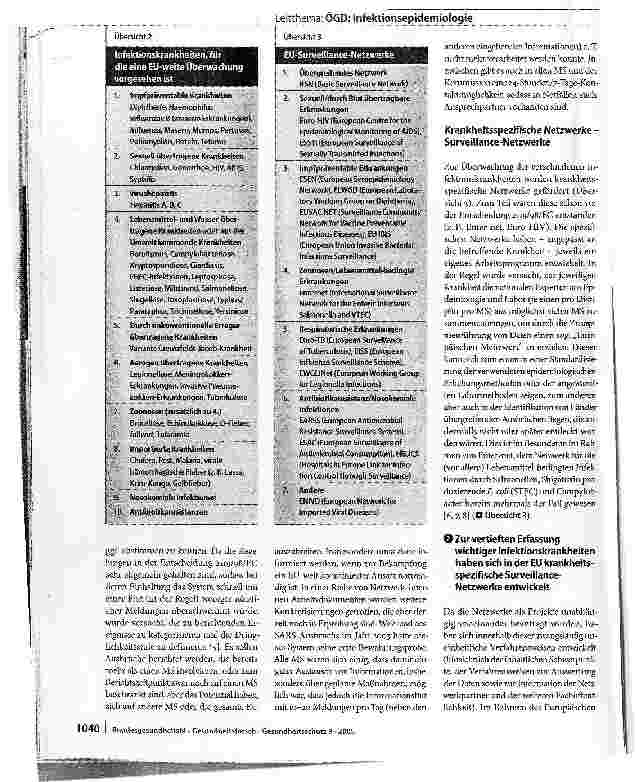 Vorschauseite 3: Strukturen der Überwachung und des Managements von Infektionskrankheiten in der EUund die Kontrolle von Krankheiten (ECDQ