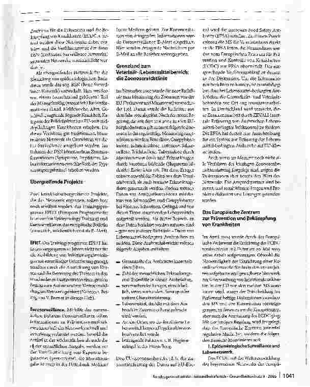Vorschauseite 4: Strukturen der Überwachung und des Managements von Infektionskrankheiten in der EUund die Kontrolle von Krankheiten (ECDQ
