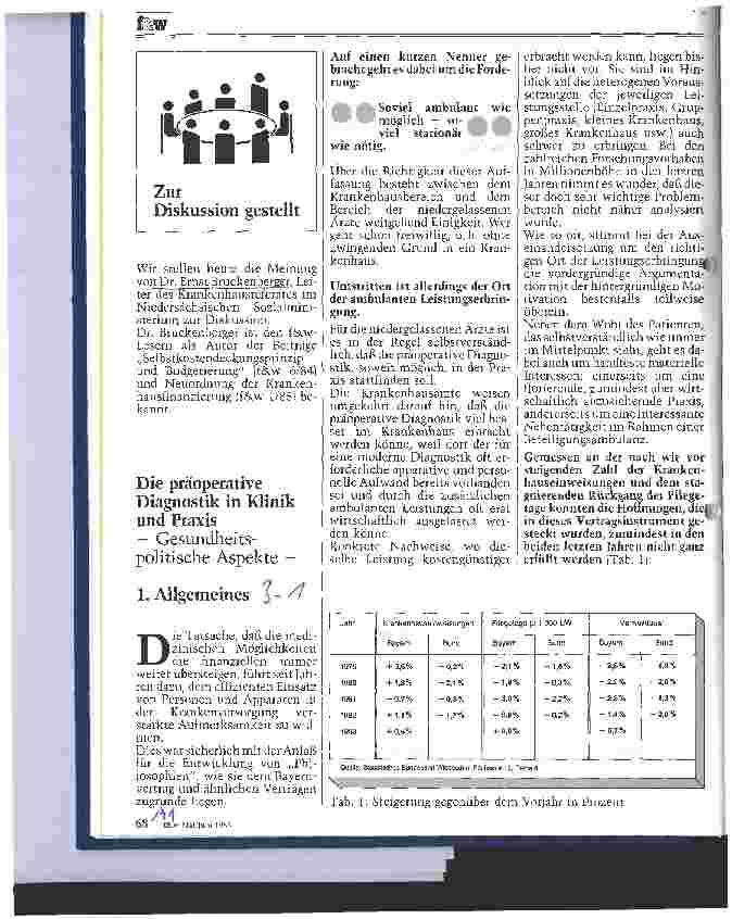Vorschauseite 1: Die präoperative Diagnostik in Klinik und Praxis Gesundheitspolitische Aspekte