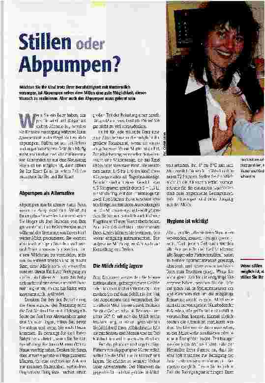 Vorschauseite 1: Stillen oder Abpumpen?