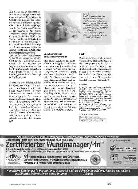 Vorschauseite 4: Grippe, Vogelgrippe und PandemiegefahrWie soll sich medizinisches Personal schützen?