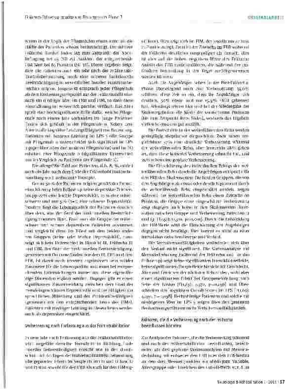 Vorschauseite 5: Was wird aus Patienten mit Mediainfarkt bzw. -blutung und Behandlung in der Phase B der neurologischen Rehabilitation? Ergebnisse des Einjahres-Follow-ups