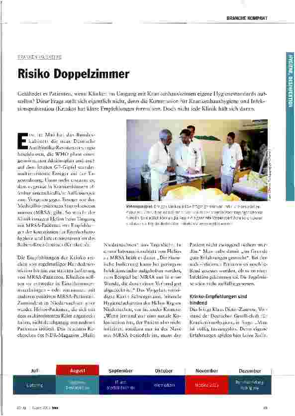 Vorschauseite 1: Risiko Doppelzimmer