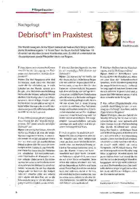Vorschauseite 1: Nachgefragt Debrisoft® im Praxistest