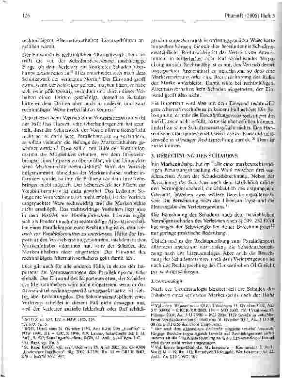Vorschauseite 2: Einzelfragen zu Rechtsfolgen des markenrechtswidrigen Arzneimittel-Parallelimports