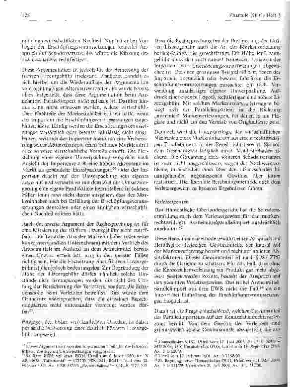 Vorschauseite 4: Einzelfragen zu Rechtsfolgen des markenrechtswidrigen Arzneimittel-Parallelimports