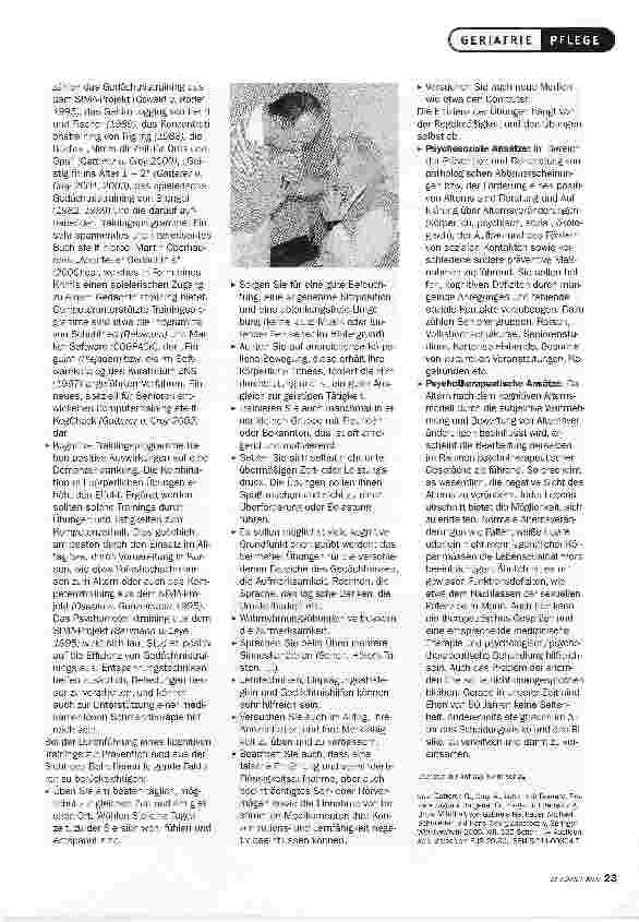 Vorschauseite 6: Dementielle ErkrankungenMÖGLICHKEITEN DER PRÄVENTION