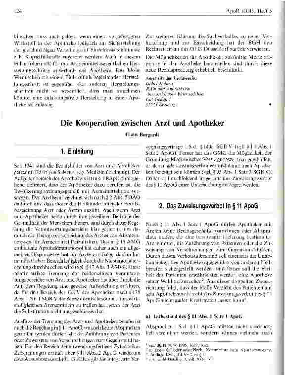 Vorschauseite 1: Die Kooperation zwischen Arzt und Apotheker