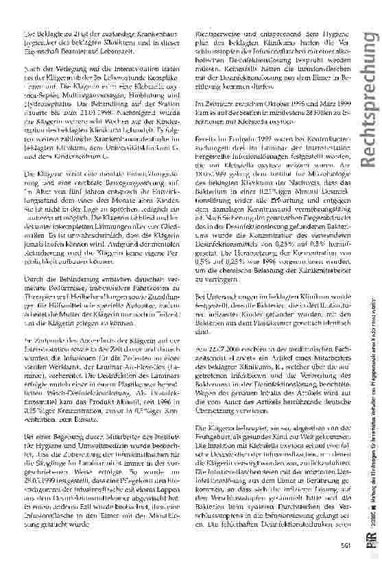 Vorschauseite 2: Haftung des Klinikträgers für fehlerhaftes Verhalten des Pflegepersonals einer Kinderintensivstation
